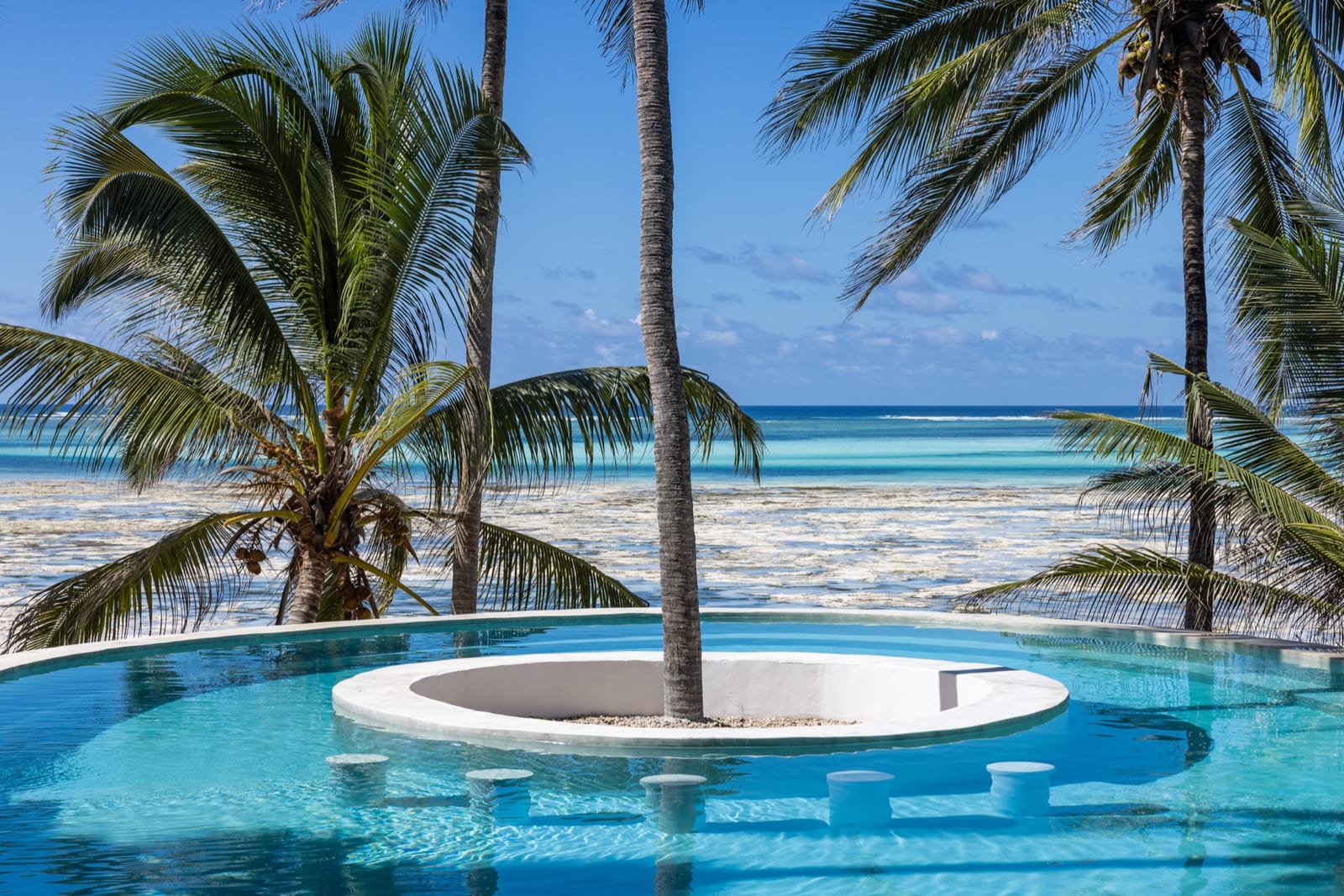 La piscina di Asili House sopra la spiaggia a Michamvi Pingwe — Boutique Hotel Matlai